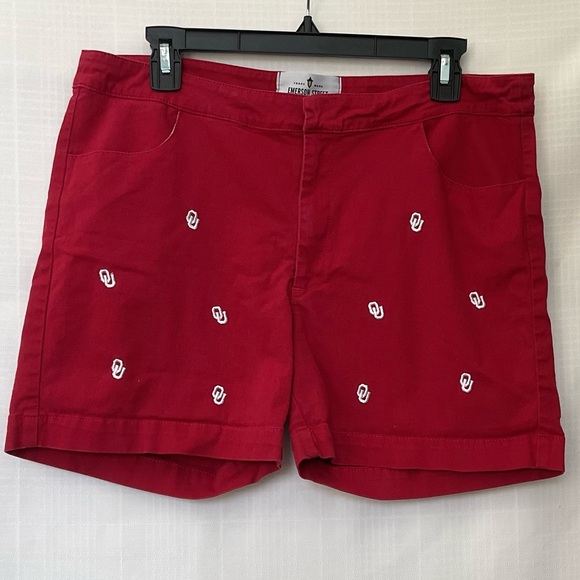 Emerson Street Pants - Emerson street OU Red Women's shorts with white embroidered logo